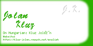 jolan kluz business card